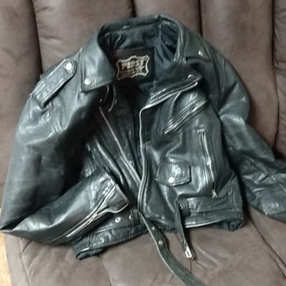 Black Genuine Leather Jacket - Picture 2 of 4